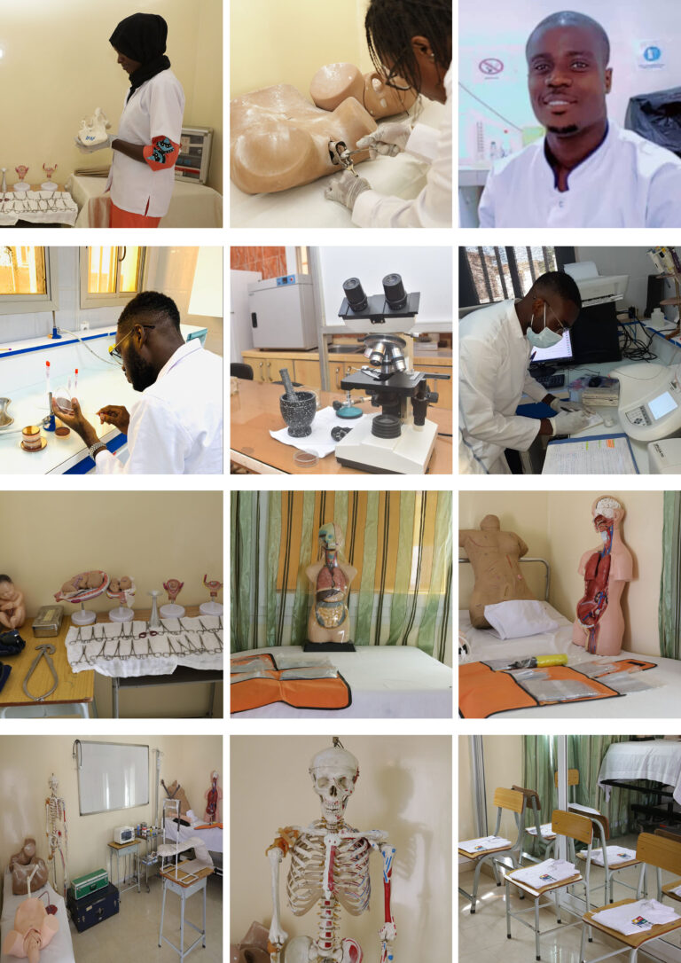 Montage de photos des salles de travaux pratiques à IPAF Santé